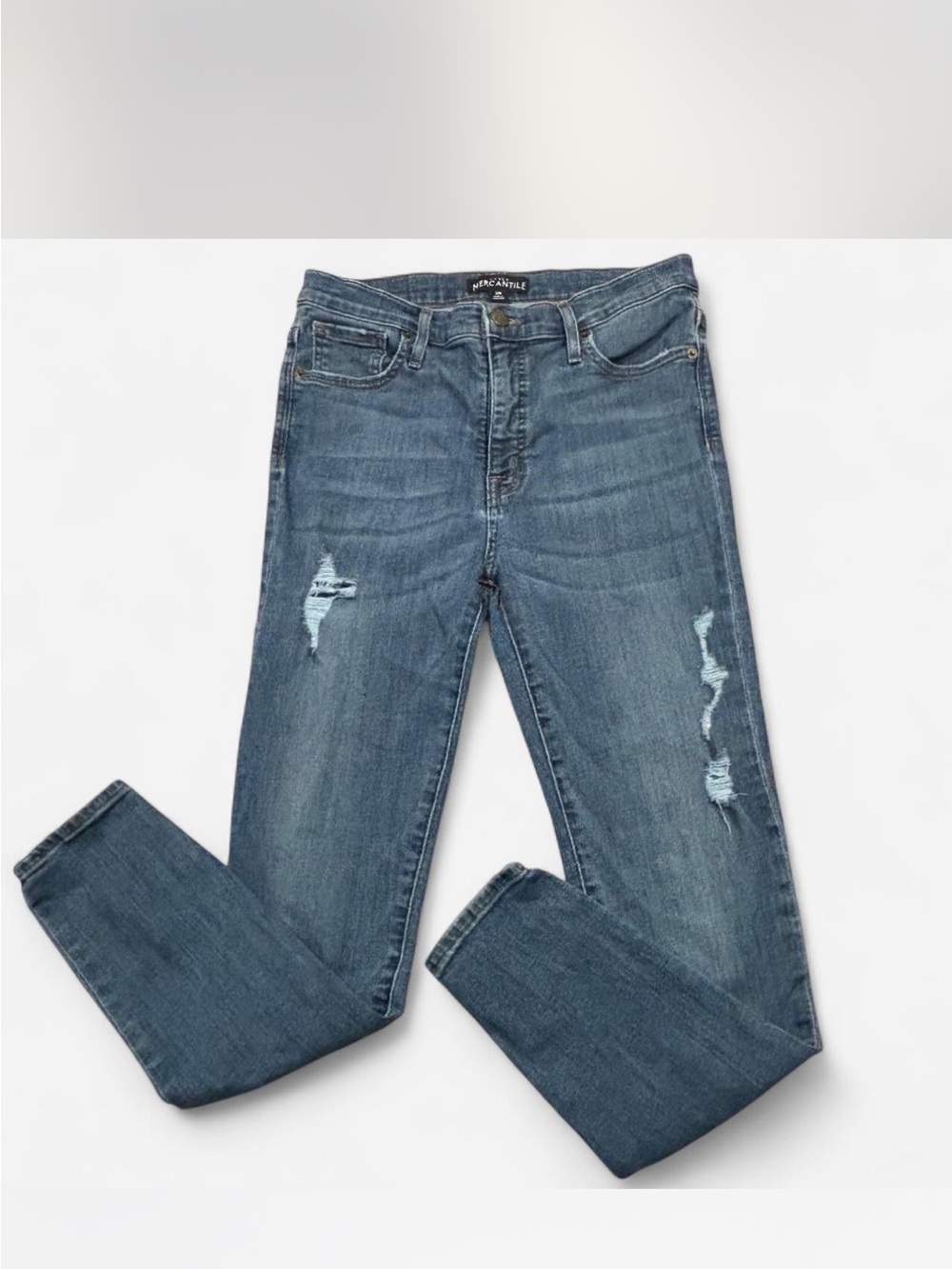 J. Crew Mercantile Women’s Skinny Distressed Denim - Blue